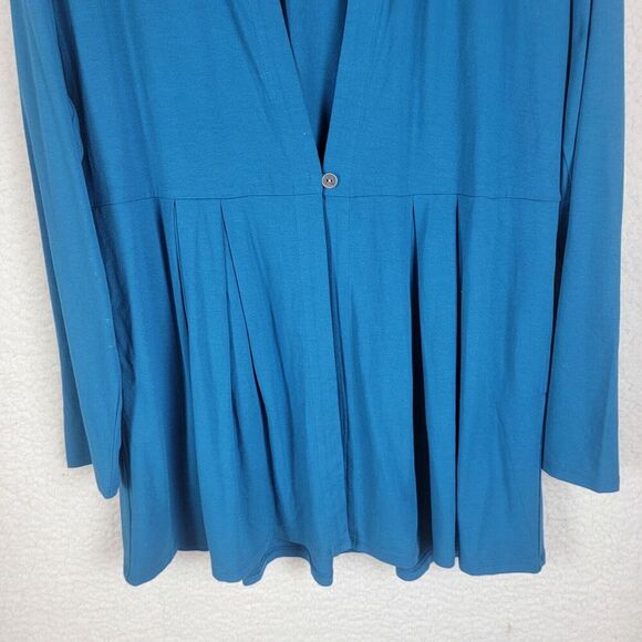 J. Jill Wearever Collection Single Button Cardigan Teal Womens Small Slinky - Picture 4 of 14